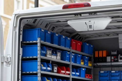 opravená čítačka RFID v dodávke