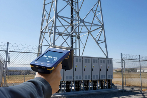 ručná čítačka skenuje v exteriéri